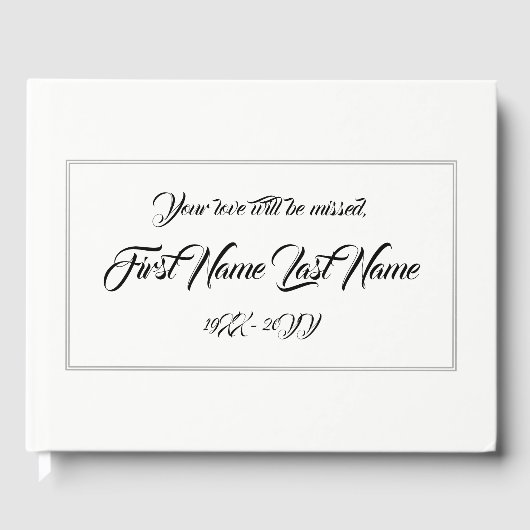 Eenvoudig, Gepersonaliseerd handboek Gastenboek (Voorkant)