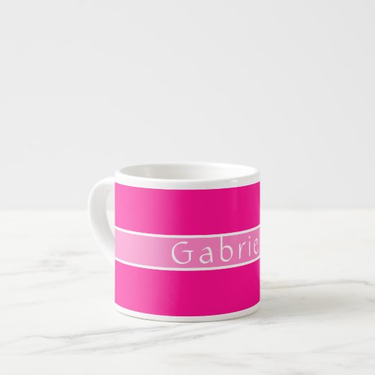 Eenvoudig gepersonaliseerd hot pink espresso kop (Links)