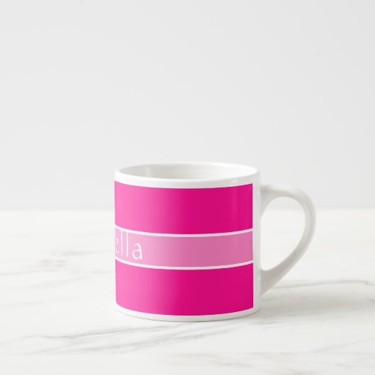 Eenvoudig gepersonaliseerd hot pink espresso kop (Rechts)