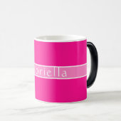 Eenvoudig gepersonaliseerd hot pink magische mok (Voorkant rechts)