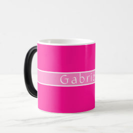 Eenvoudig gepersonaliseerd hot pink magische mok