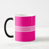 Eenvoudig gepersonaliseerd hot pink magische mok (Links)