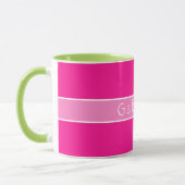 Eenvoudig gepersonaliseerd hot pink mok (Links)