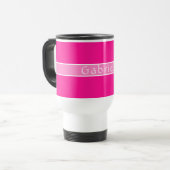 Eenvoudig gepersonaliseerd hot pink reisbeker (Voorkant links)