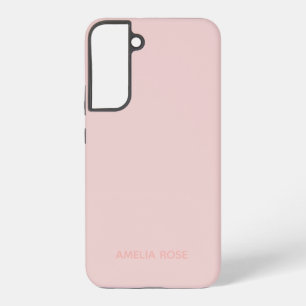 Eenvoudig gepersonaliseerd kwartsroze op roze samsung galaxy hoesje