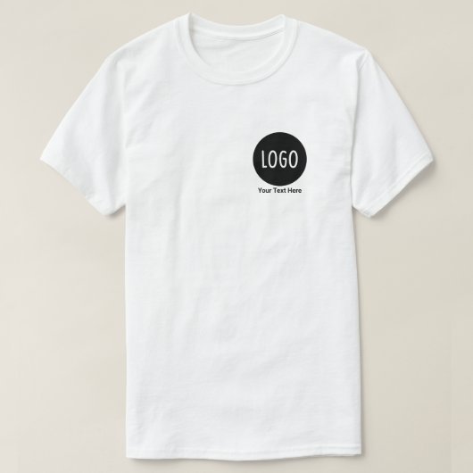 Eenvoudig gepersonaliseerd Logo- en tekstbedrijf T-shirt (Design voorkant)