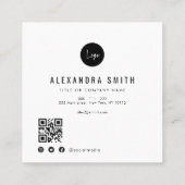 Eenvoudig gepersonaliseerd logo QR-code visitekaar Vierkante Visitekaartje (Achterkant)