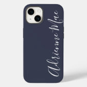 Eenvoudig gepersonaliseerd marineblauw Case-Mate iPhone case (Achterkant)