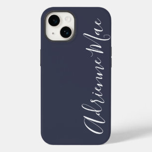 Eenvoudig gepersonaliseerd marineblauw Case-Mate iPhone 14 hoesje
