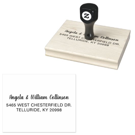 Eenvoudig gepersonaliseerd meneer en mevrouw retou rubberstempel (Gestempeld)