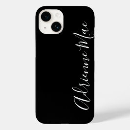 Eenvoudig Gepersonaliseerd Modern Manuscript Zwart Case-Mate iPhone 14 Hoesje