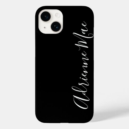 Eenvoudig Gepersonaliseerd Modern Manuscript Zwart Case-Mate iPhone Case (Achterkant)
