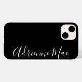 Eenvoudig Gepersonaliseerd Modern Manuscript Zwart Case-Mate iPhone Case (Achterkant (horizontaal))
