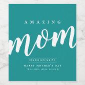 Eenvoudig gepersonaliseerd, modern Moederdag Wijn Etiket (Enkel label)