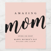 Eenvoudig gepersonaliseerd, modern Moederdag Wijn Etiket (Enkel label)