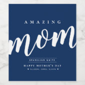 Eenvoudig gepersonaliseerd, modern Moederdag Wijn Etiket (Enkel label)