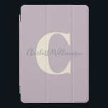 Eenvoudig gepersonaliseerd monogram en Lila naam iPad Pro Cover<br><div class="desc">Eenvoudig persoonlijk monogram en naam in Lila Dusty-draagtas</div>