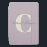 Eenvoudig gepersonaliseerd monogram en Lila naam iPad Pro Cover<br><div class="desc">Eenvoudig persoonlijk monogram en naam in Lila Dusty-draagtas</div>