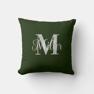 Eenvoudig gepersonaliseerd monogram kussen