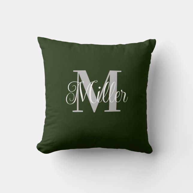 Eenvoudig gepersonaliseerd monogram kussen (Voorkant)