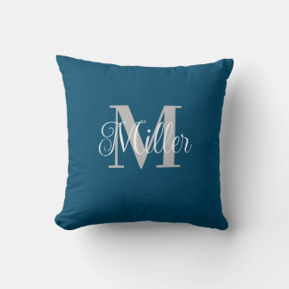 Eenvoudig gepersonaliseerd monogram kussen