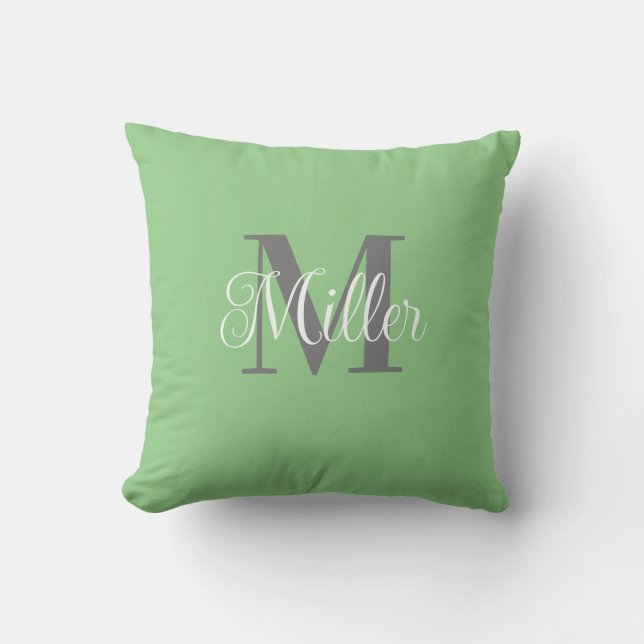 Eenvoudig gepersonaliseerd monogram kussen (Voorkant)