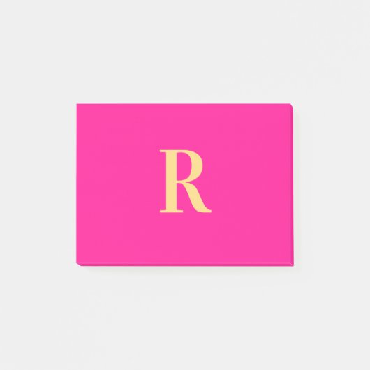 Eenvoudig gepersonaliseerd monogram Modern Post-it® Notes (Voorkant)