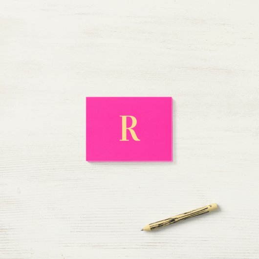 Eenvoudig gepersonaliseerd monogram Modern Post-it® Notes (Op bureau)