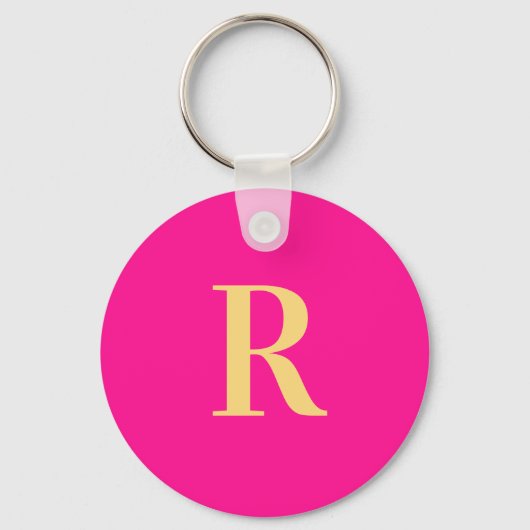 Eenvoudig gepersonaliseerd monogram Modern Sleutelhanger (Voorkant)