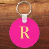 Eenvoudig gepersonaliseerd monogram Modern Sleutelhanger (Achterkant)