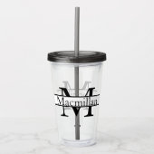 Eenvoudig gepersonaliseerd monogrammen acryl drinkbeker (Voorkant)
