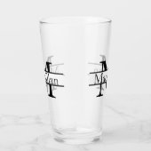 Eenvoudig gepersonaliseerd monogrammen glas (Rechts)