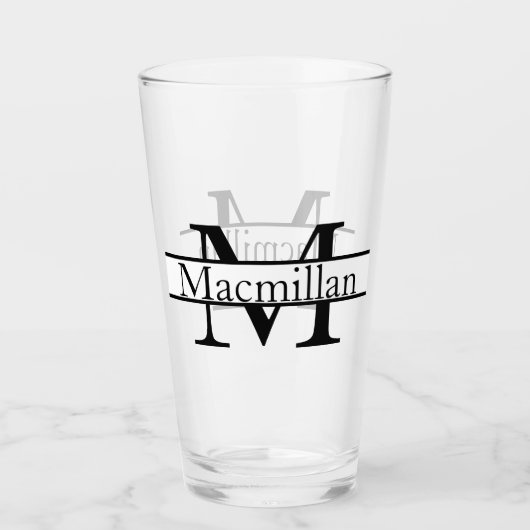 Eenvoudig gepersonaliseerd monogrammen glas (Voorkant)