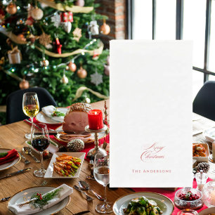Eenvoudig gepersonaliseerd Prettig Kerstfeest II Servet