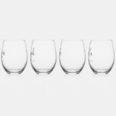 Eenvoudig gepersonaliseerd script naam bruidsmeisj wijnglas zonder voet (Links)