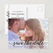 Eenvoudig gepersonaliseerd Sla de datumscriptfoto Briefkaart (Voorkant / Achterkant)