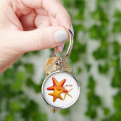 Eenvoudig gepersonaliseerd Starfish Sleutelhanger (Hand)