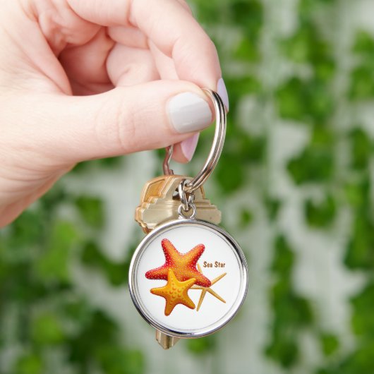 Eenvoudig gepersonaliseerd Starfish Sleutelhanger (Hand)
