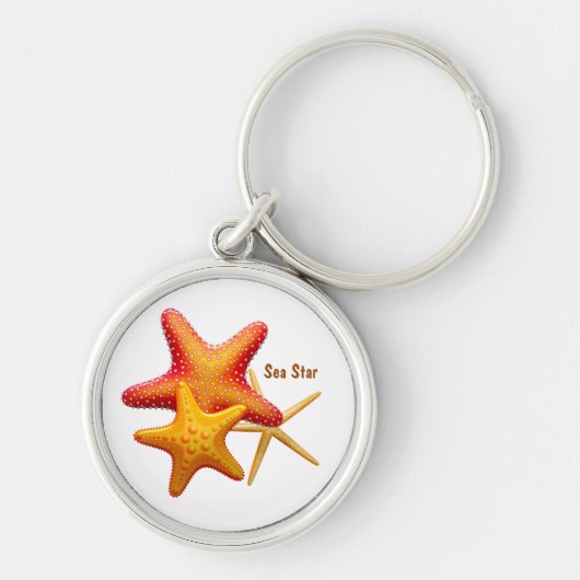 Eenvoudig gepersonaliseerd Starfish Sleutelhanger (Voorkant)