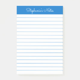 Eenvoudig gepersonaliseerd via medium blauw post-it® notes