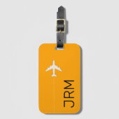 Eenvoudig gepersonaliseerd Vivid Yellow Travel-vli Bagagelabel (Voorkant (verticaal))