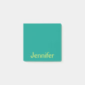 Eenvoudig gepersonaliseerd voor Blauwgroen groen g Post-it® Notes (Voorkant)