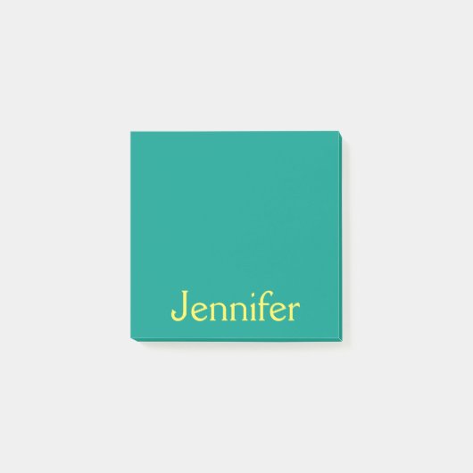 Eenvoudig gepersonaliseerd voor Blauwgroen groen g Post-it® Notes (Voorkant)