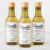 Eenvoudig gepersonaliseerd zelfgemaakt vanille-ext wijn etiket (Flessen)