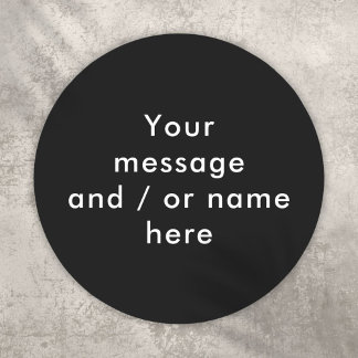 Eenvoudig gepersonaliseerd zwart en wit ronde sticker