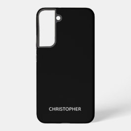 Eenvoudig gepersonaliseerd zwart samsung galaxy hoesje