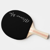 Eenvoudig gepersonaliseerd zwart-witpingpongpeddel tafeltennisbatje (Zijkant)