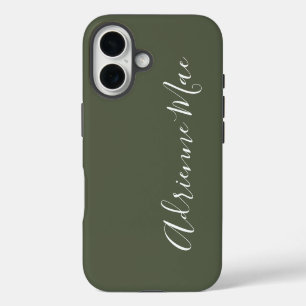 Eenvoudig gepersonaliseerde Camo Green Case-Mate iPhone 16 Hoesje