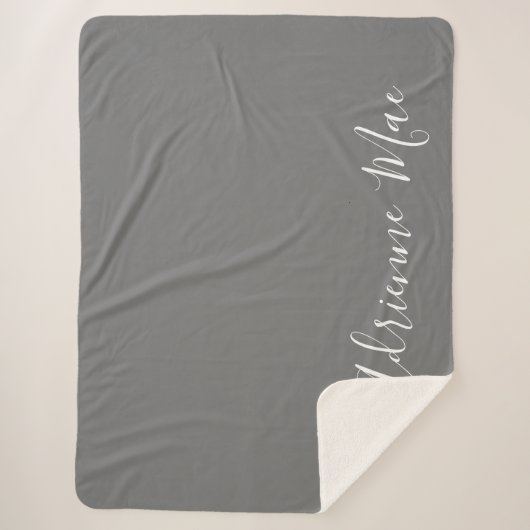 Eenvoudig gepersonaliseerde Pewter Gray Sherpa Deken (Voorkant)