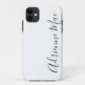 Eenvoudig gepersonaliseerde witte en houtskool Case-Mate iPhone case (Achterkant)